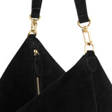 Borsa a spalla Bevel media in nero 