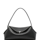 Borsa in pelle con chiusura a T in nero 