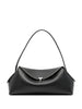 Borsa in pelle con chiusura a T in nero