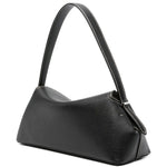 Borsa in pelle con chiusura a T in nero 