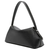 Borsa in pelle con chiusura a T in nero 