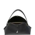 Borsa in pelle con chiusura a T in nero 