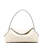 Borsa in pelle con chiusura a T in avorio 