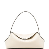 Borsa in pelle con chiusura a T in avorio 
