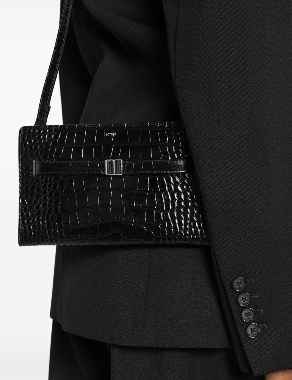 Borsa a tracolla con logo in nero 