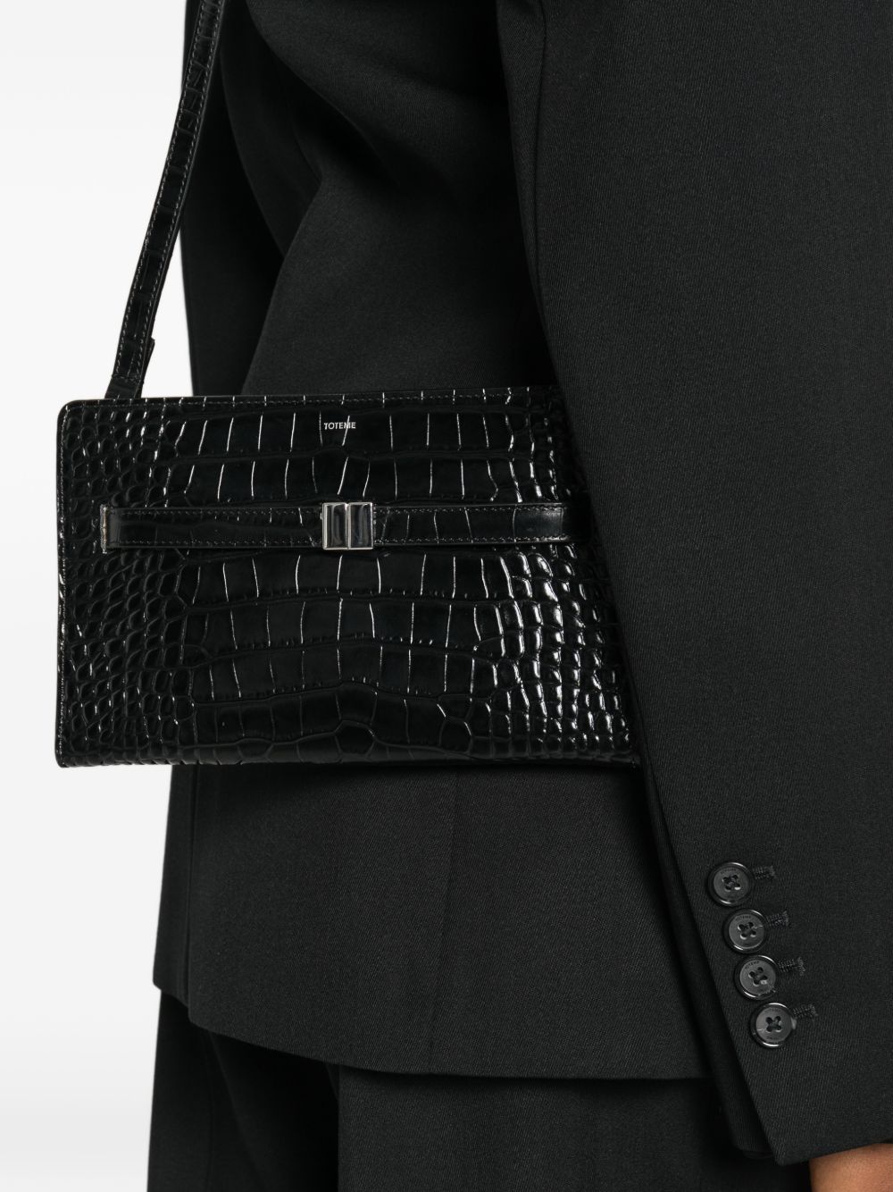 Borsa a tracolla con logo in nero 