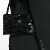 Borsa a tracolla con logo in nero 
