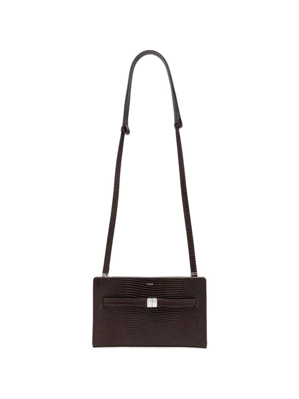 Borsa T-Lock a tracolla in pelle in marrone 