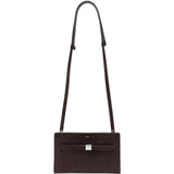Borsa T-Lock a tracolla in pelle in marrone 
