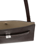 Borsa T-Lock a tracolla in pelle in marrone 