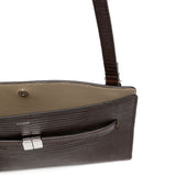 Borsa T-Lock a tracolla in pelle in marrone 