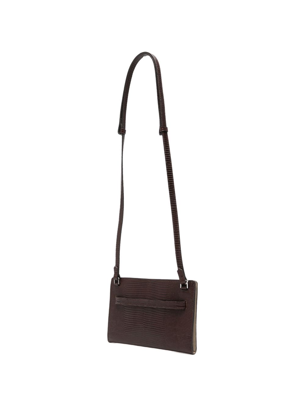 Borsa T-Lock a tracolla in pelle in marrone 