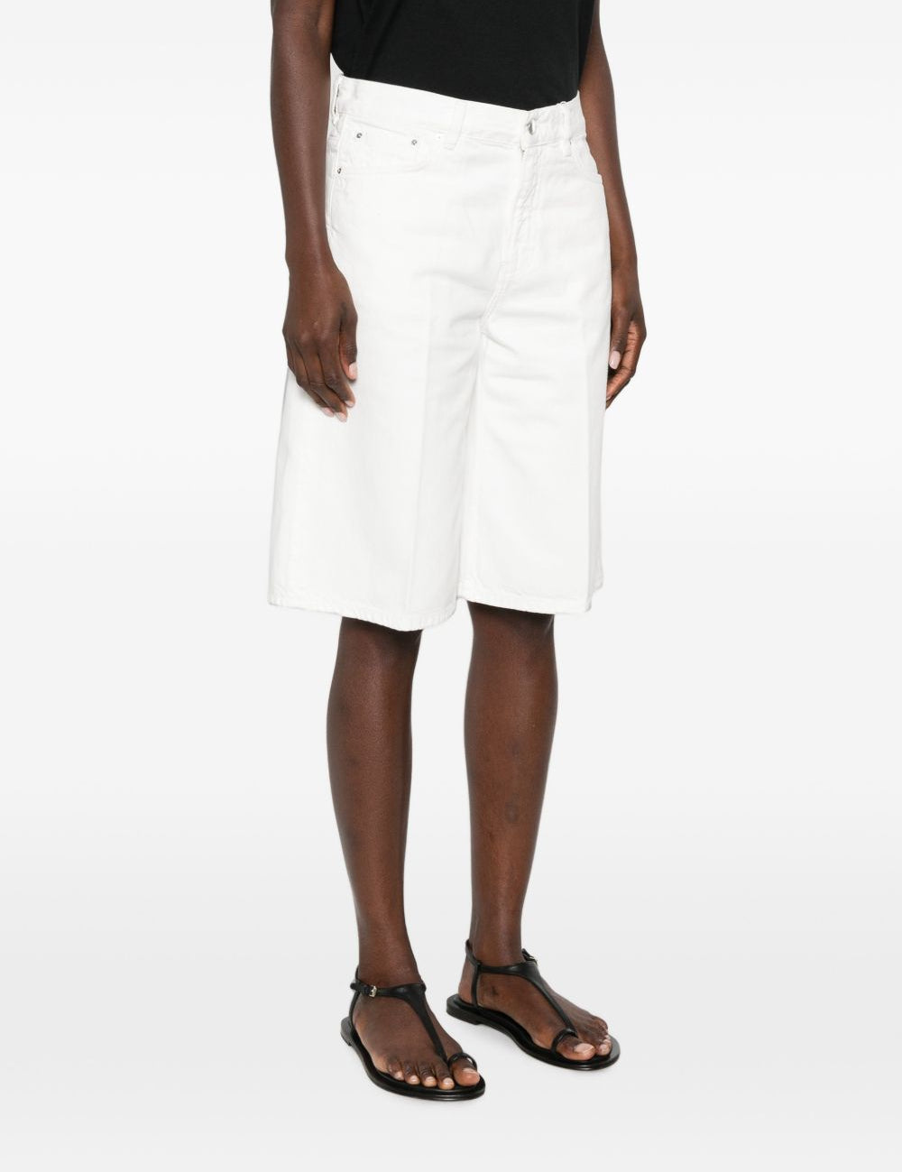 Shorts denim Board al ginocchio in bianco 