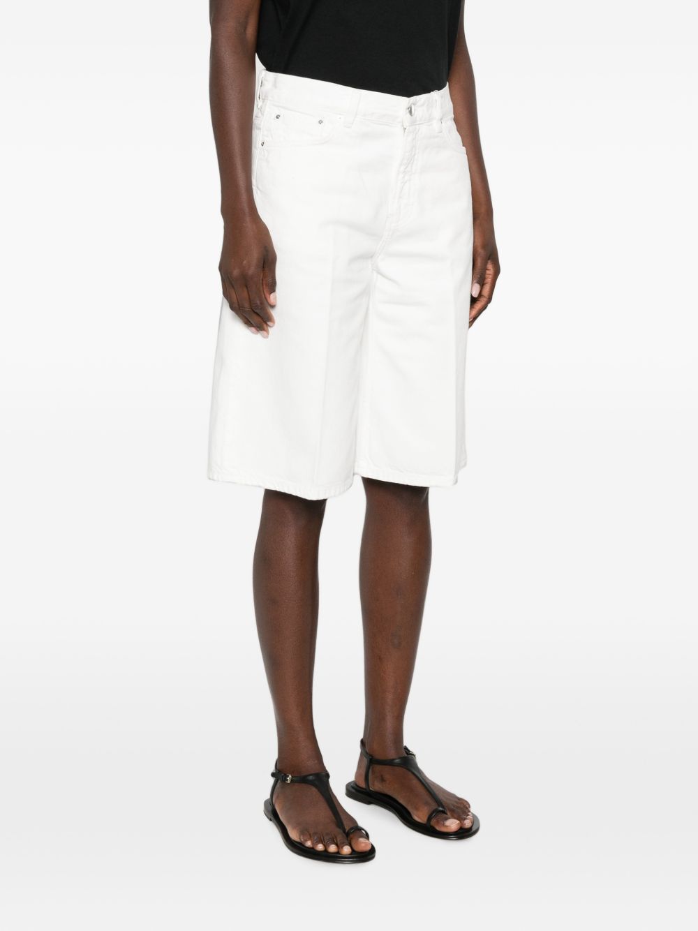 Shorts denim Board al ginocchio in bianco 