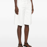 Shorts denim Board al ginocchio in bianco 