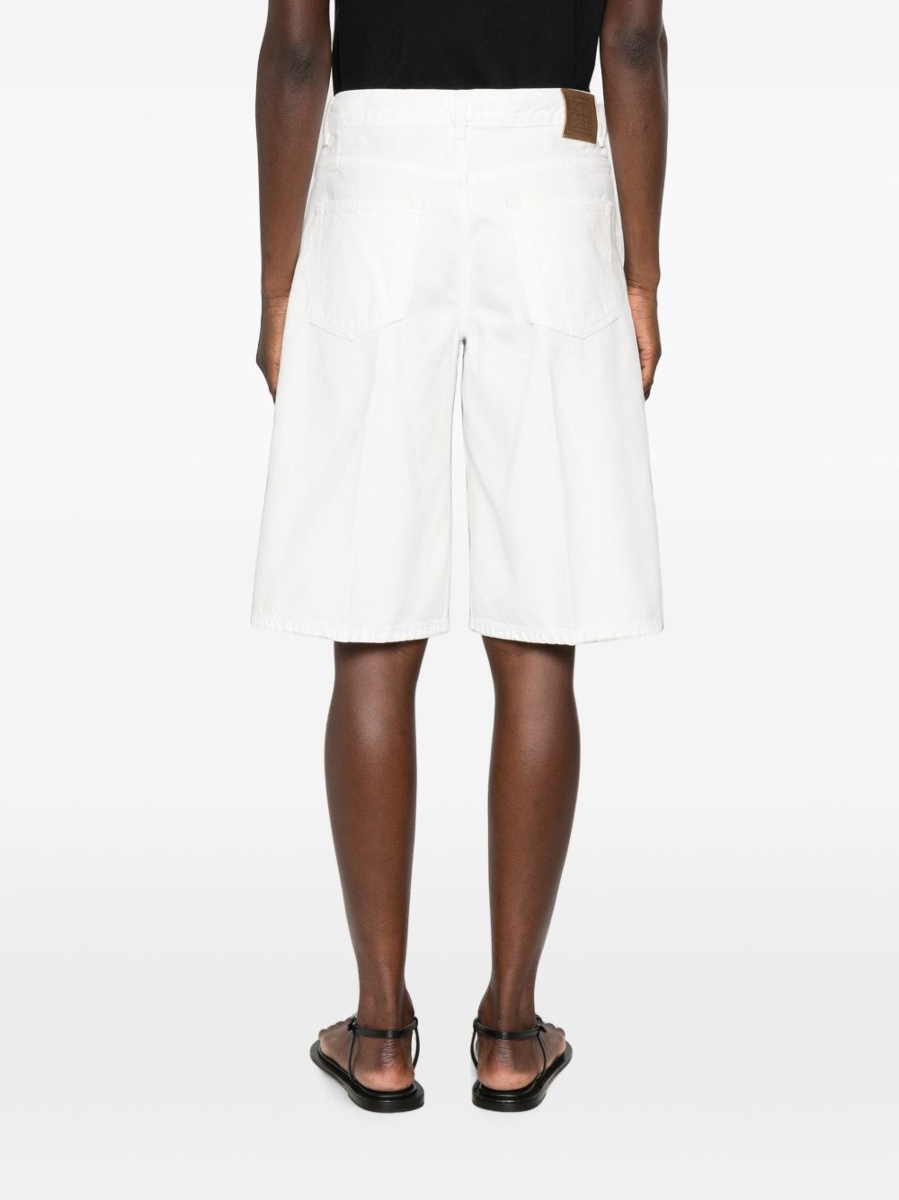 Shorts denim Board al ginocchio in bianco 