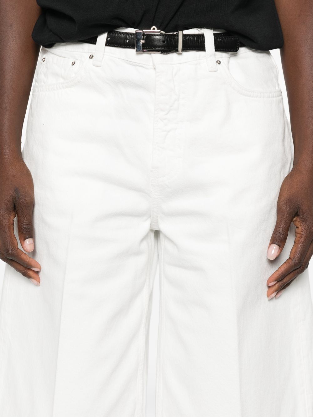 Shorts denim Board al ginocchio in bianco 