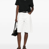 Shorts denim Board al ginocchio in bianco 