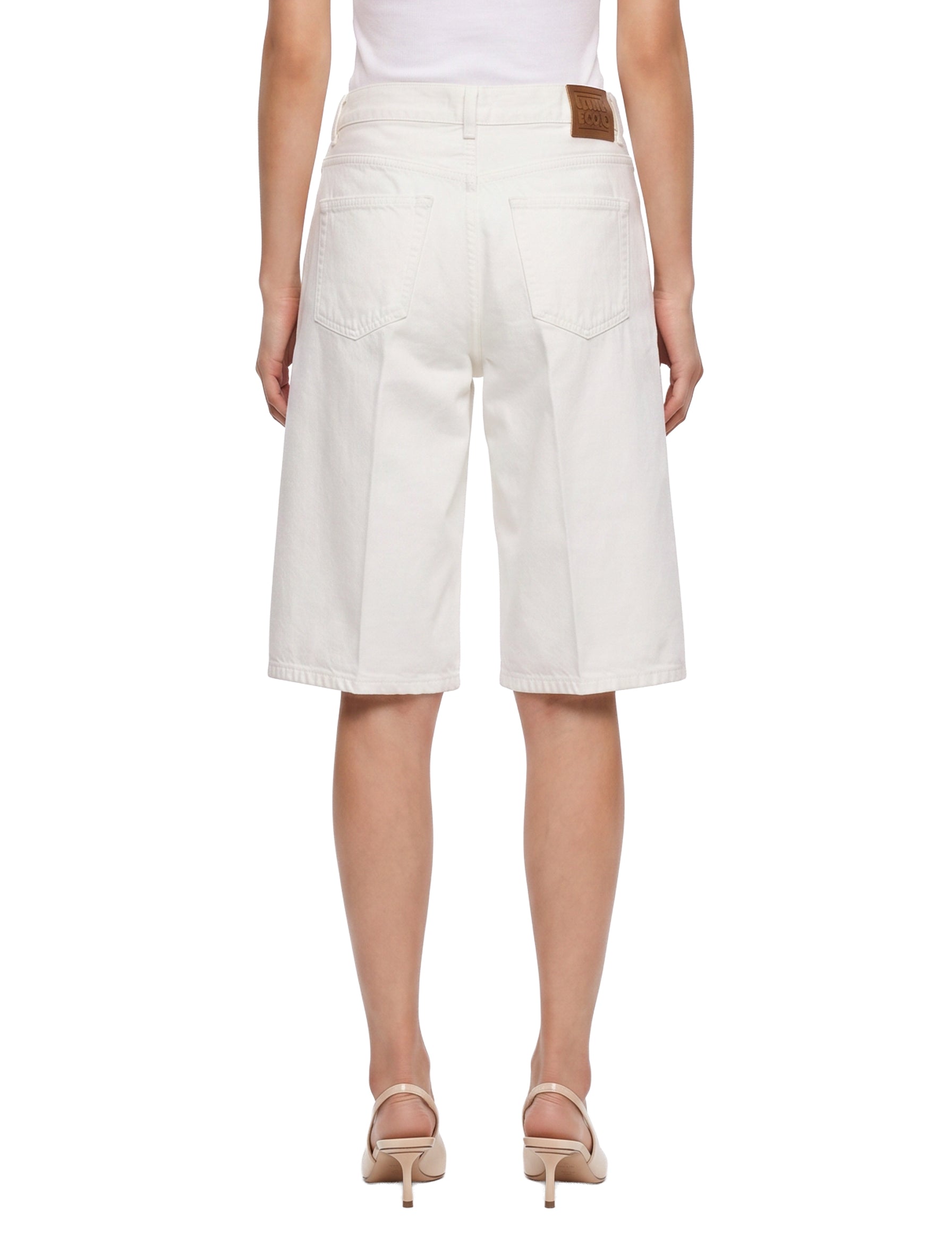 Shorts denim Board al ginocchio in bianco 