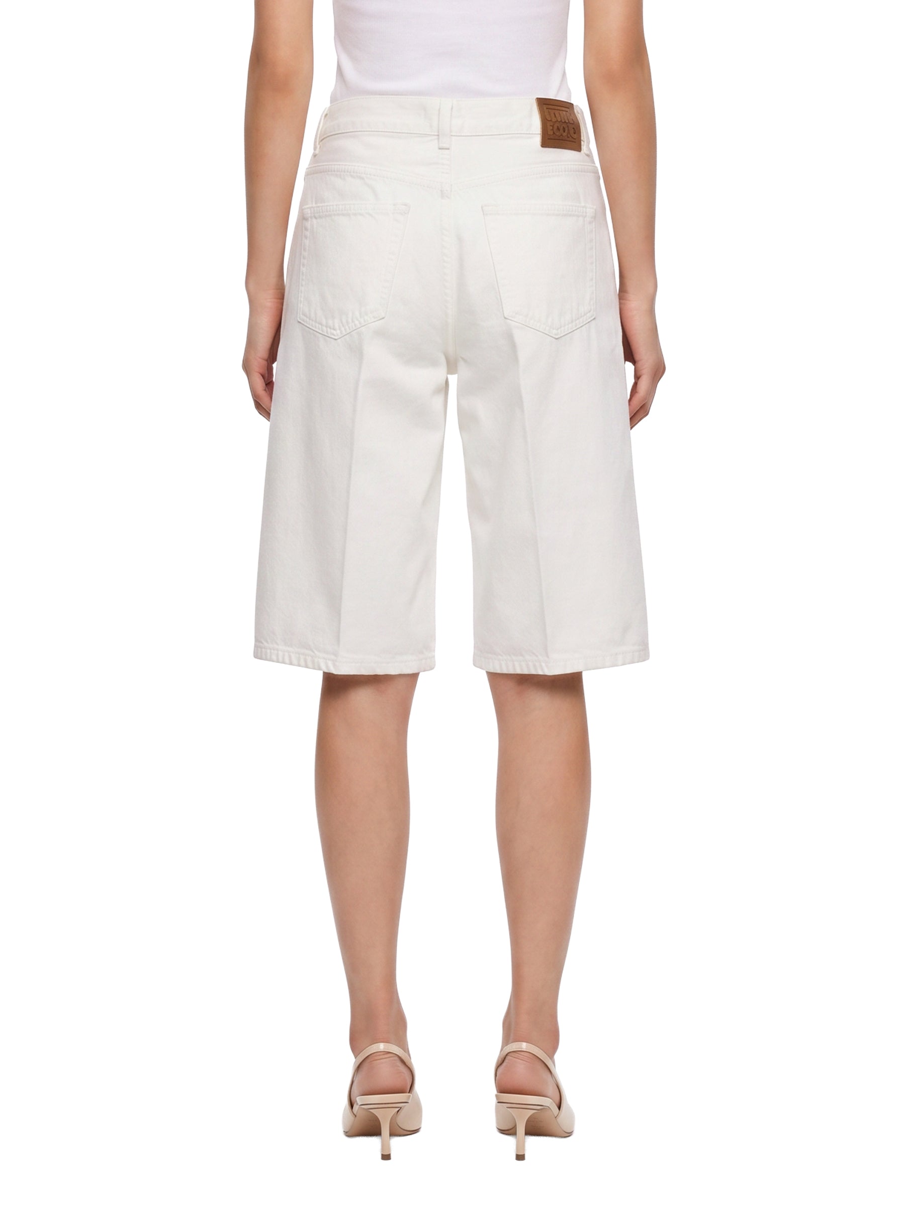 Shorts denim Board al ginocchio in bianco 