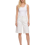Shorts denim Board al ginocchio in bianco 