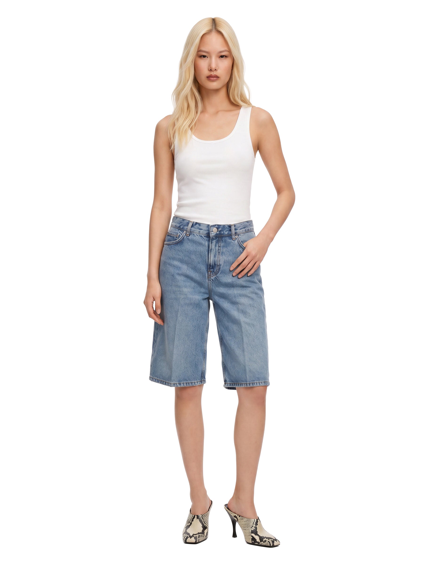 Shorts Board in denim blu 