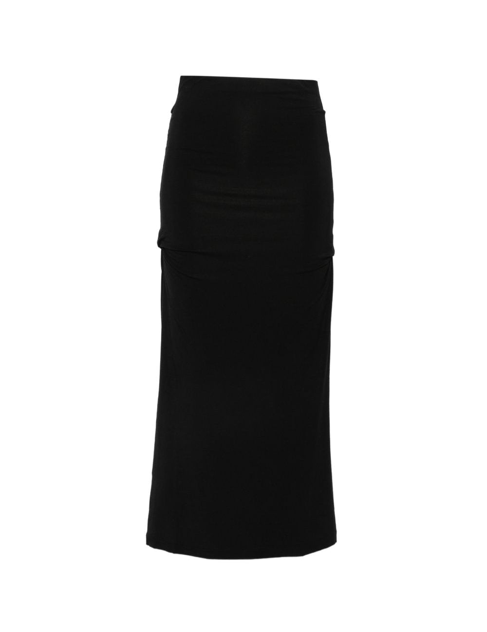 Gonna midi drappeggiata in nero 