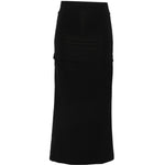 Gonna midi drappeggiata in nero 