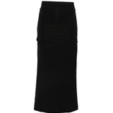 Gonna midi drappeggiata in nero 