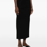 Gonna midi drappeggiata in nero 