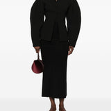 Gonna midi drappeggiata in nero 