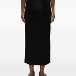 Gonna midi drappeggiata in nero 