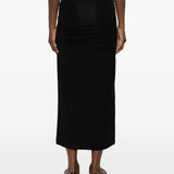 Gonna midi drappeggiata in nero 