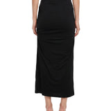Gonna midi drappeggiata in nero 