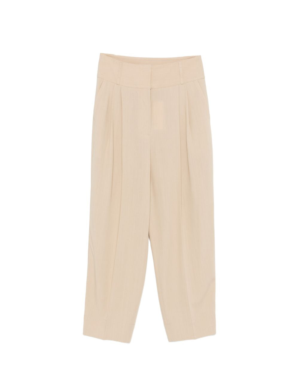 Pantaloni a vita alta con pieghe in beige Toteme - donna 