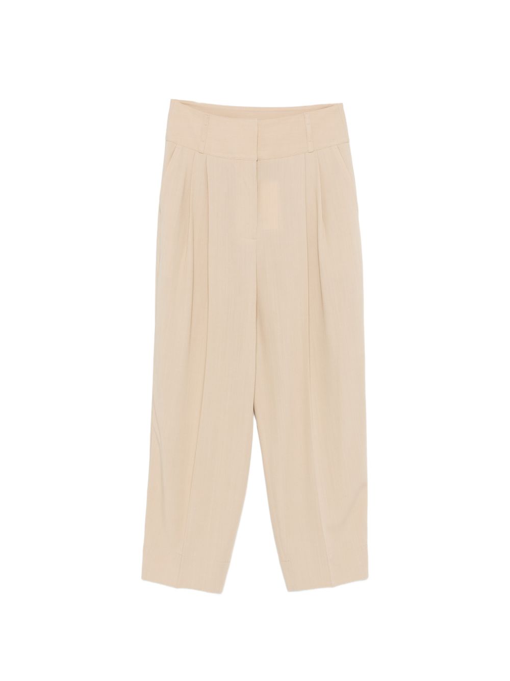 Pantaloni a vita alta con pieghe in beige Toteme - donna 
