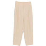 Pantaloni a vita alta con pieghe in beige Toteme - donna 