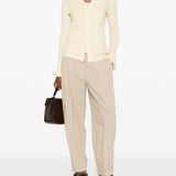Pantaloni a vita alta con pieghe in beige Toteme - donna 