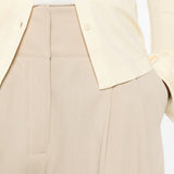 Pantaloni a vita alta con pieghe in beige Toteme - donna 