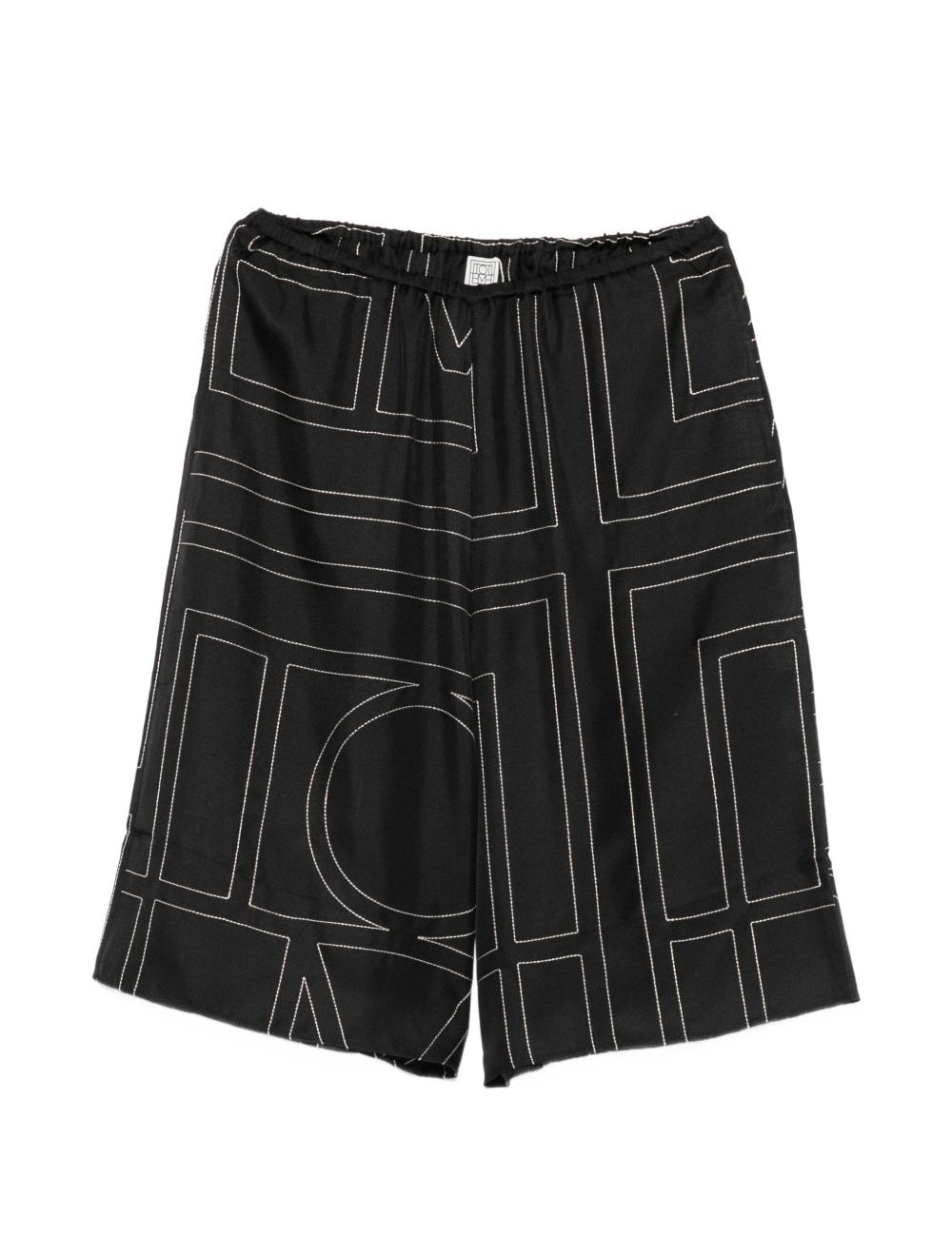 Pantaloncini con stampa monogramma in nero Toteme - donna 