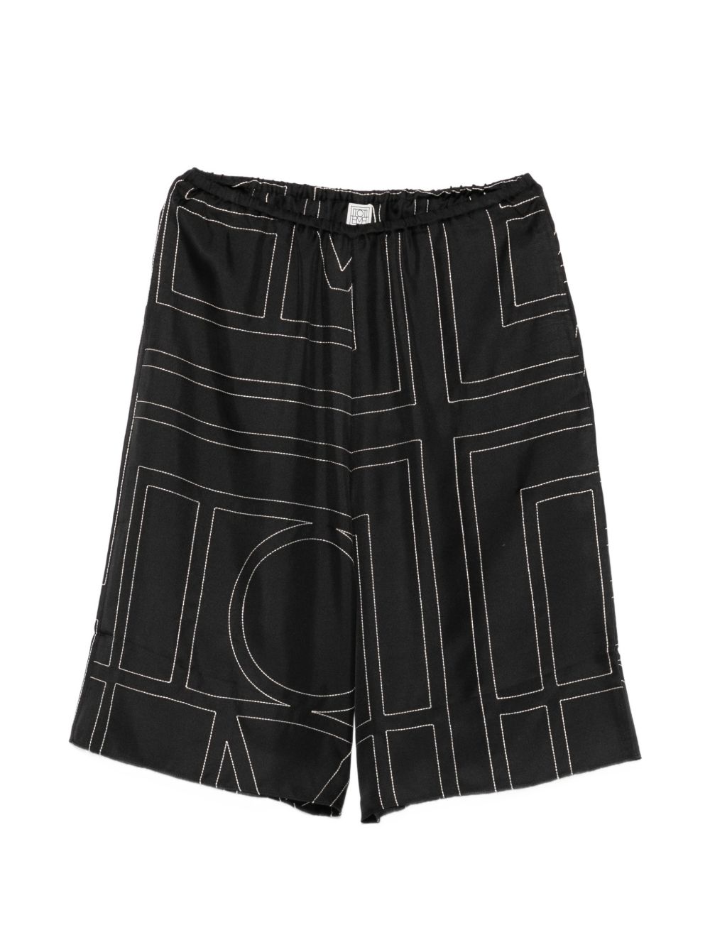 Pantaloncini con stampa monogramma in nero Toteme - donna 