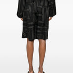 Pantaloncini con stampa monogramma in nero Toteme - donna 
