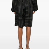 Pantaloncini con stampa monogramma in nero Toteme - donna 