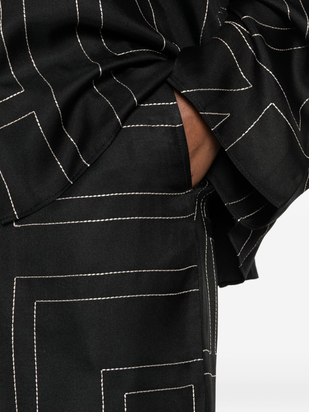 Pantaloncini con stampa monogramma in nero Toteme - donna 