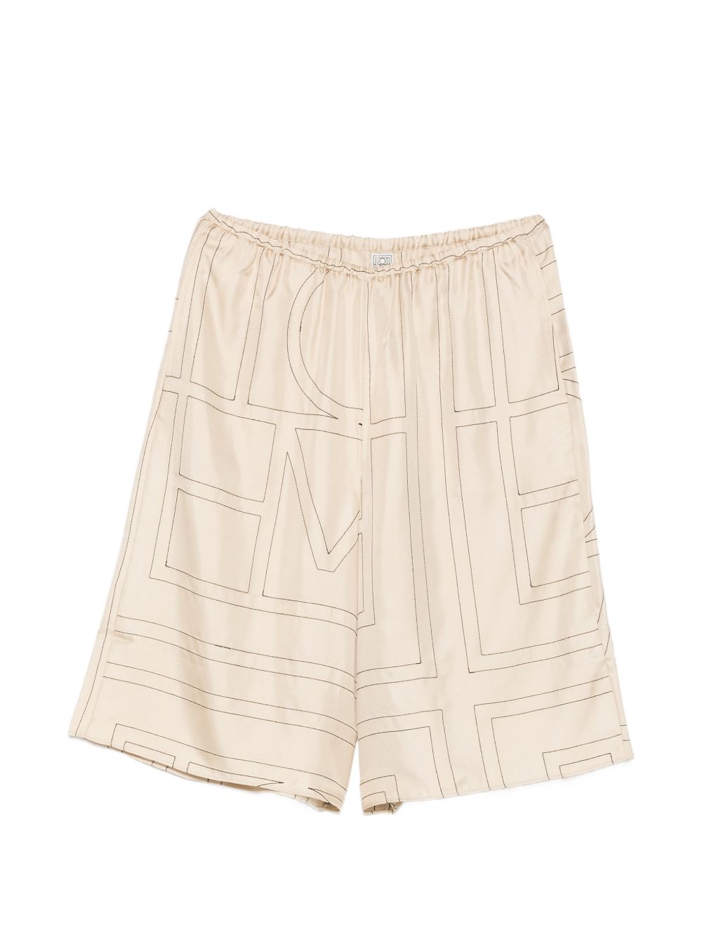 Pantaloncini con stampa monogramma in beige Toteme - donna 