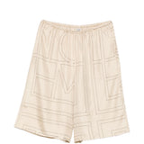 Pantaloncini con stampa monogramma in beige Toteme - donna 
