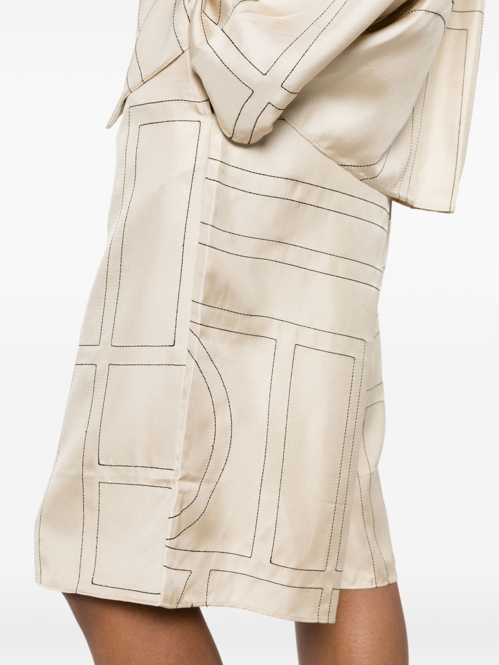 Pantaloncini con stampa monogramma in beige Toteme - donna 