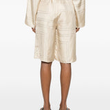 Pantaloncini con stampa monogramma in beige Toteme - donna 