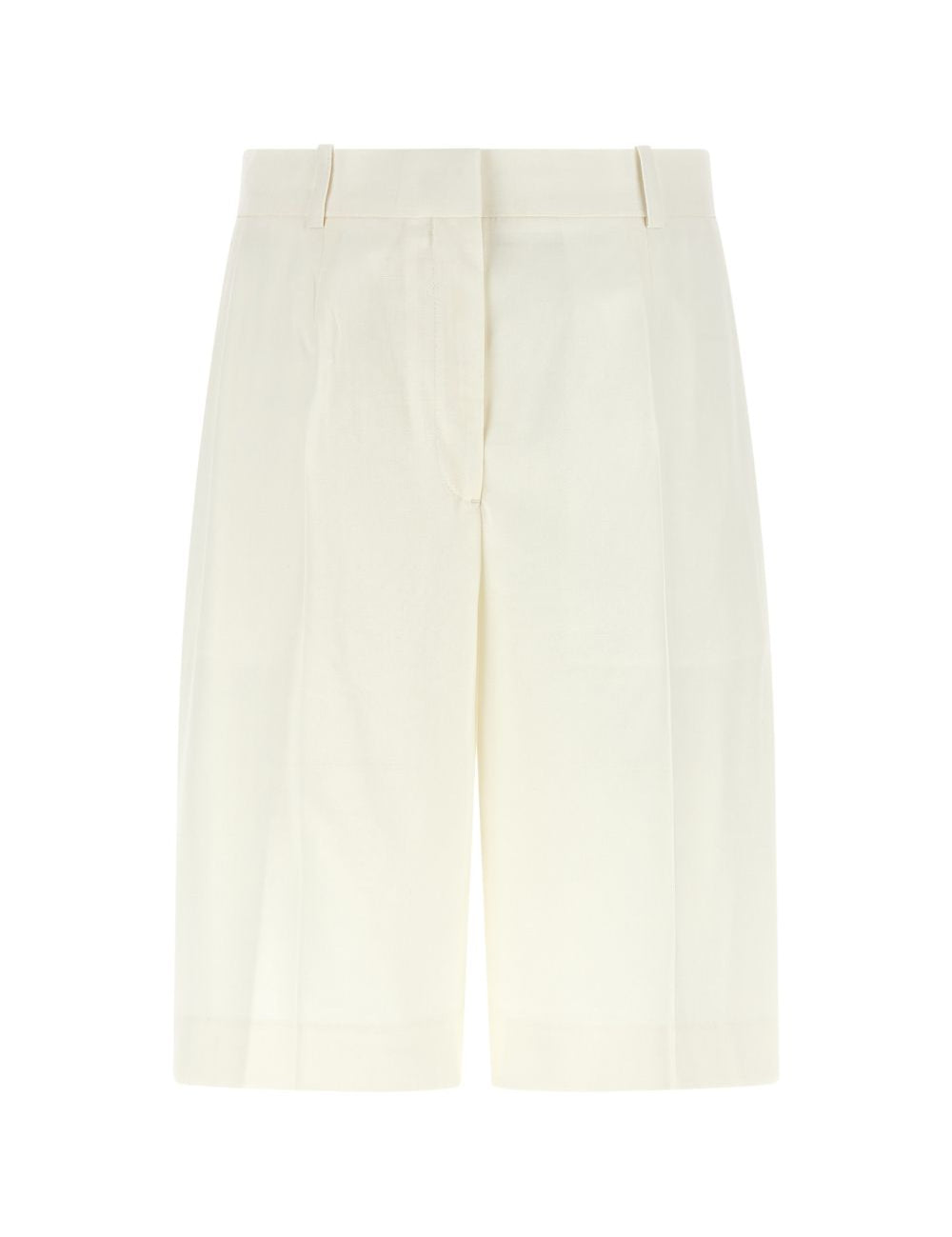 Shorts sartoriali con pieghe in bianco 