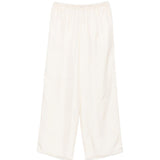 Pantaloni palazzo di seta in avorio Toteme - donna 